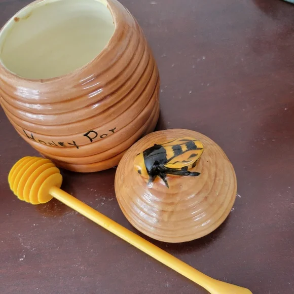 VINTAGE Beehive Honey Pot with Lid and Extractor Tool - Picture 6 of 6